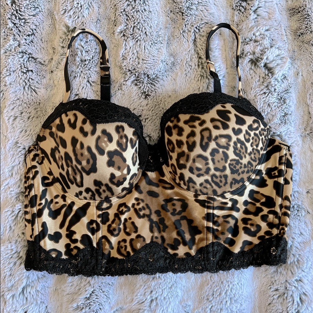BEBE Corset/Bustier Top Size S Leopard Print